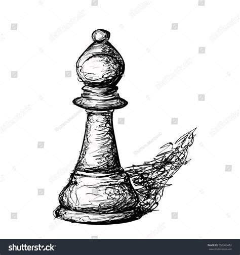Line Art Sketch Chess Piece Known Shutterstock