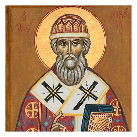 Greek Icon Saint Nicholas 35x25 Cm Painted Online Sales On