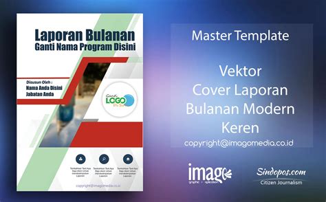 Download Template Desain Cover Laporan Bulanan Modern Keren