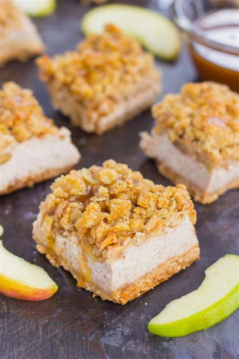 These bars take a few bowls to make a few layers pop the whole thing in the oven and bake it until the cheesecake is set, the apples are soft and caramelized, and the topping is golden and crunchy. Caramel Apple Cheesecake Bars - Pumpkin 'N Spice
