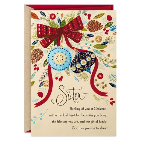 my thankful heart religious christmas card for sister greeting cards hallmark