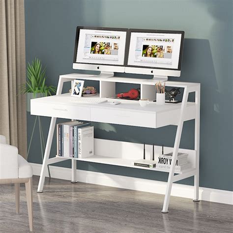 Tribesigns Computer Desk With 2 Drawers 47 Inches Office Writing Desk
