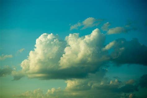 Large Heavy Clouds Slowly Float Across The Blue Beautiful Sky Stunning