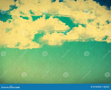 Retro Cloudy Sky Stock Photo Image Of Blue Distressed 29183838