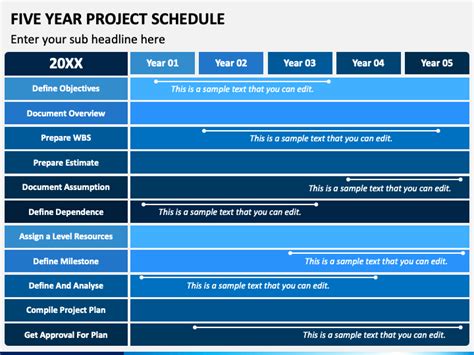 Five Year Project Schedule Powerpoint Template Ppt Slides