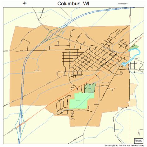 Columbus Wisconsin Street Map 5516450