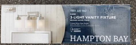 New Hampton Bay Cade 3 Light Brushed Nickel Vanity Light 736916642712 Ebay