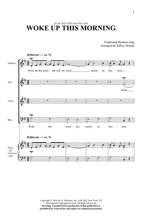 Woke Up This Morning Sheet Music Jeffrey Douma Satb Choir