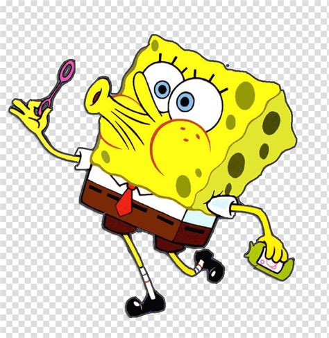 Spongebob Squarepants Blowing Bubble Transparent Background Png Clipart
