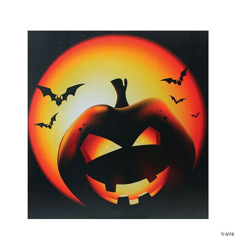 Northlight Led Lighted Bats And Jack O Lantern Halloween Canvas Wall