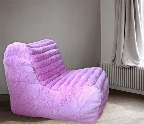 Buy Stripes Fur Bean Bag Chairs For Adults Couch Sofa Purple Xxxl Online In India At Best