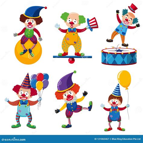 Circus Set Of Character Including Juggler Clown And Entertainer
