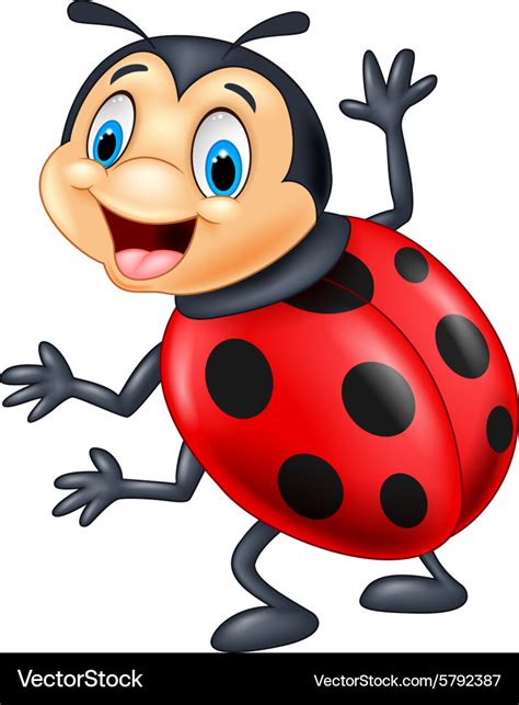 Cartoon Ladybug Waving Royalty Free Vector Image