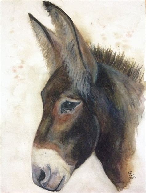 Watercolour Donkey Oboe Donkey Whisperer Farm Animal Paintings