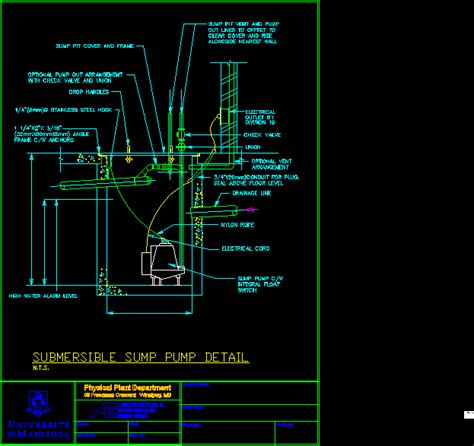 Submersible Sump Pump Detail Dwg Detail For Autocad Designs Cad
