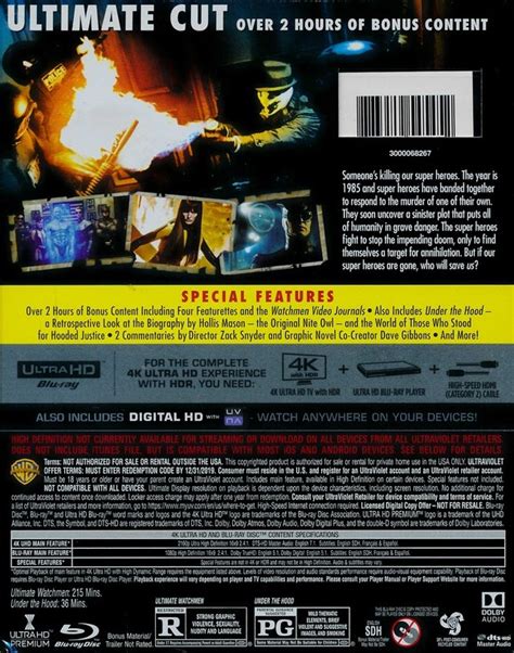 Watchmen 4k Blu Ray Ultimate Cut The Complete Story Incluye