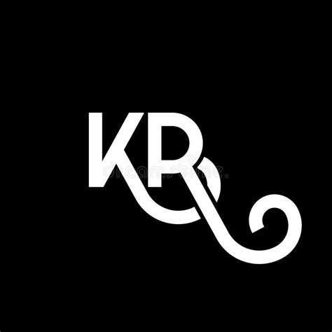 Kr Letter Logo Design On Black Background Kr Creative Initials Letter