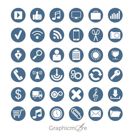 36 Flat Icons Set Design Free Vector File By Graphicmore Free Vector