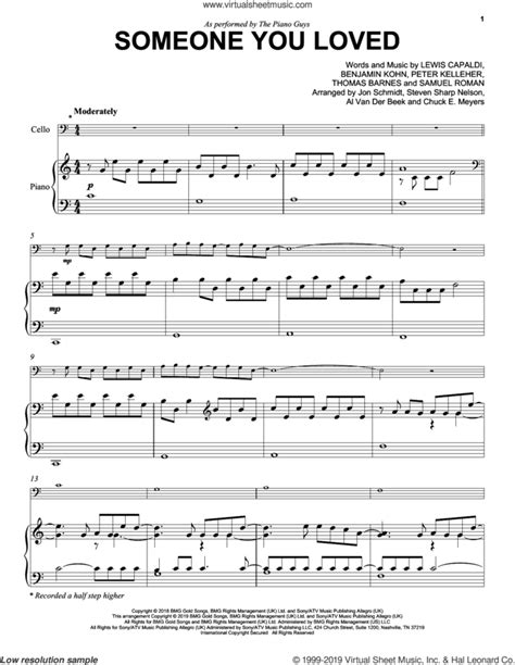 Someone You Loved Sheet Music For Cello And Piano PDF