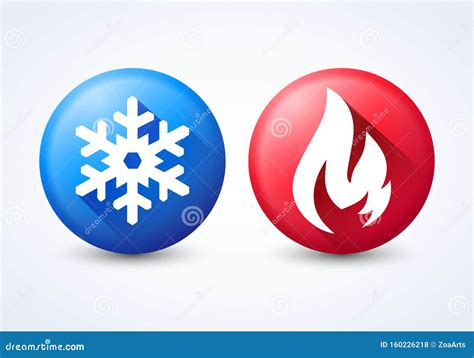 Hot And Cold Icon Graphic Design Template Cartoon Vector
