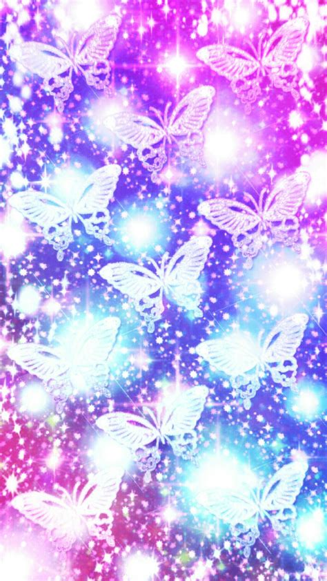 Diamond Crystal Pink Glitter Butterfly Wallpaper Carrotapp