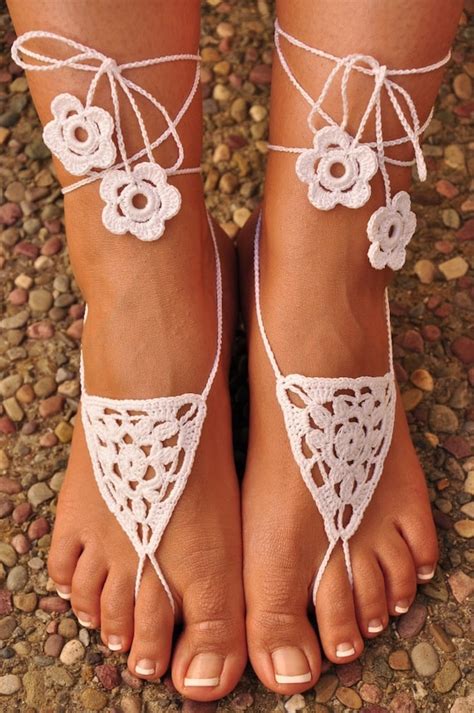 Crochet Barefoot Sandals Great Accessory For Beach Wedding Etsy