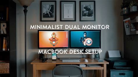 Minimalist Dual Monitor Desk Setup Under 400 2015 Macbook 15 Inch