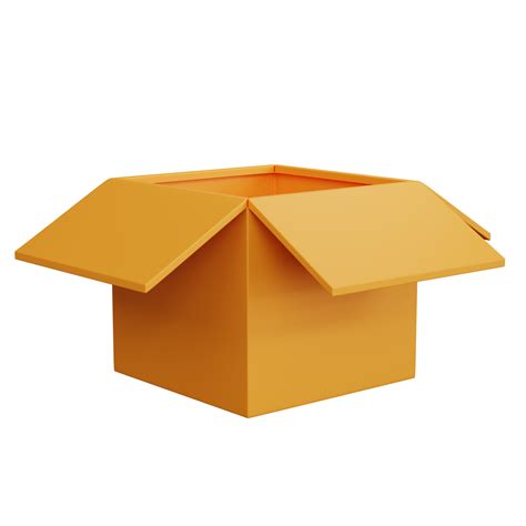 3d Rendering Open Cardboard Box Empty Isolated 9855484 Png