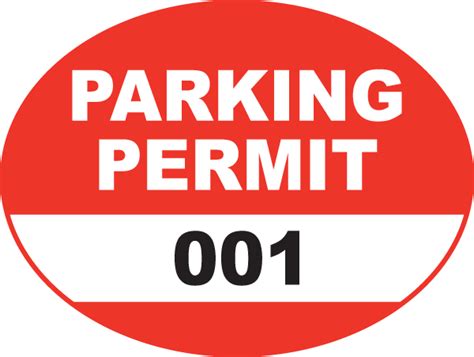 Red Parking Permit Sticker Y5683 By