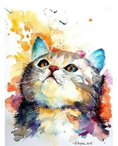 Watercolor Pictures Watercolor Cat Watercolor Animals Watercolor
