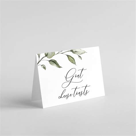 Fully Editable Buffet Card Template Instant Download Etsy
