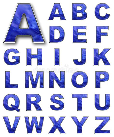 Set Alphabetical Letters Blue Color Stock Illustration Illustration