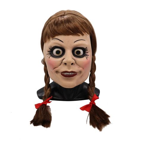 8sl Annabelle Latex Cosplay Mask Movie Annabel Doll Scary Adult Full