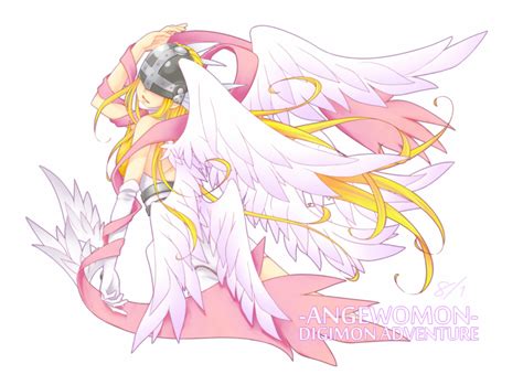Angewomon Digimon Angel Angel Girl Belt Blonde Hair Long Hair Mask Wings Image View
