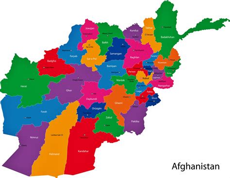 Afghanistan Karte Der Regionen Und Provinzen