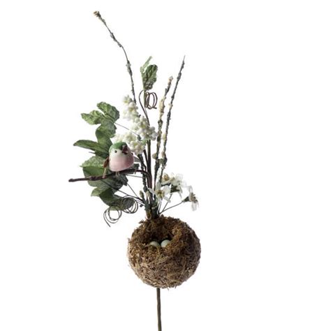 An artificial burrow provides a nest site for a burrowing owl. Artificial Bird Nest Floral Stem - Artificial Birds ...