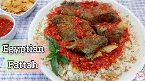 Egyptian Fattah Recipe Rice And Meat Fattah Youtube