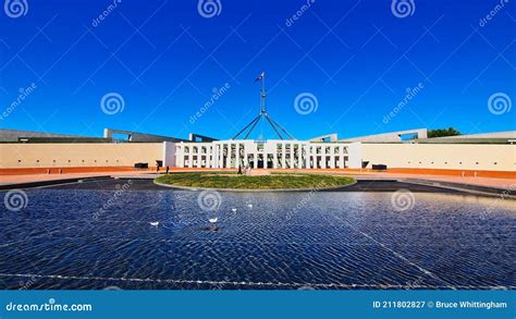 Panoramic View Of Australia`s Parliament House Canberra Act Editorial