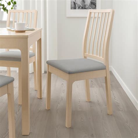 The birch chair is a piece of furniture. EKEDALEN Chair - birch, Orrsta light grey - IKEA