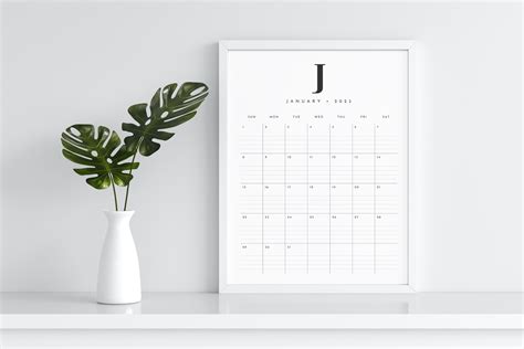 Minimal Lined Monthly Calendar 2023 Graphic By Designstudioteti