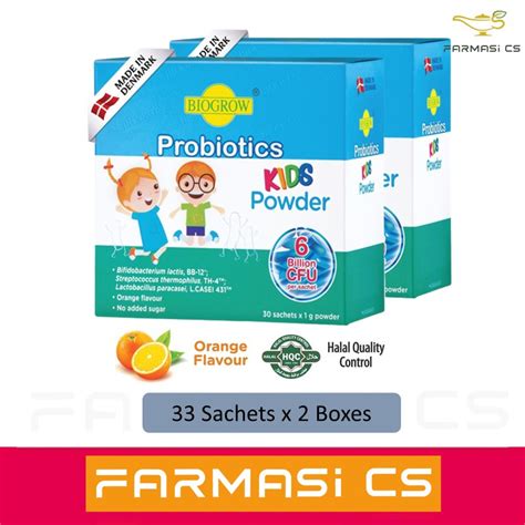 Biogrow Probiotics Kids Powder 33 Sachets X 2 Boxes Exp122024
