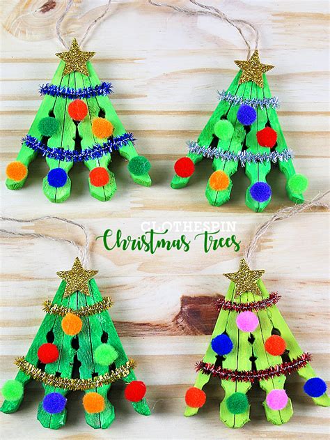 Clothespin Christmas Tree Craft Xmas Crafts Christmas Clothespins