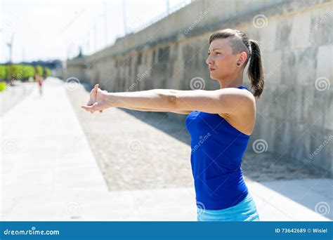 Fitness Woman Stretch Befor Exercises Stock Image Image Of Caucasian Active