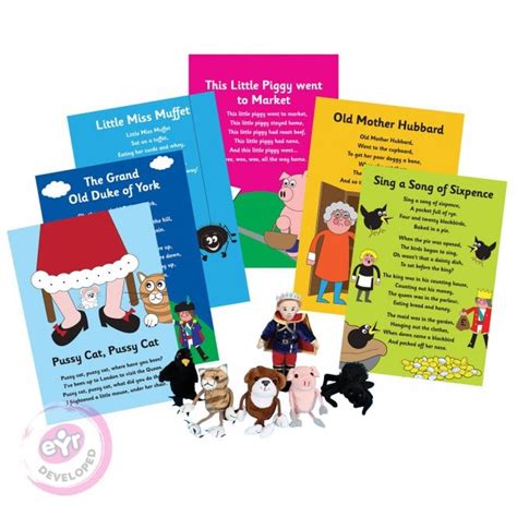 Nursery Rhyme Book And Finger Puppet Set Early Years Resources