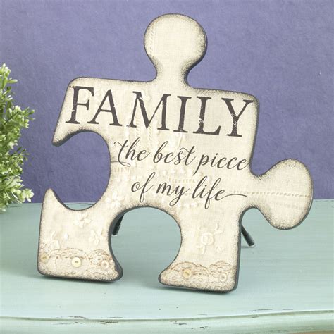 It fits together as a puzzle and each all 6 pieces fit together perfectly and come with a personal initial cut in it. Family Puzzle Piece Plaque | Spilsbury