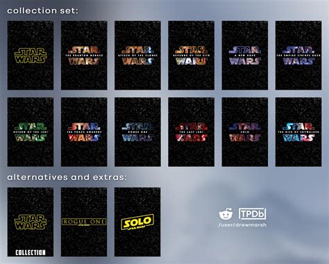 Collection Star Wars Film Saga Unified Logo And Poster Blend R