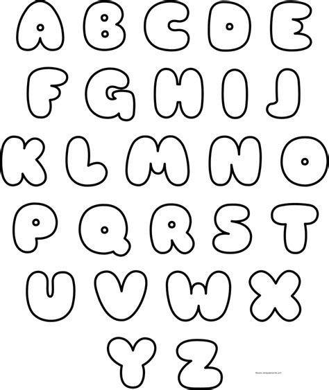 Printable full page letters of the alphabet. Uppercase Bubble Letters Printable | Lettering alphabet fonts ...