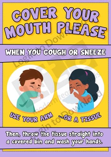 Lesson Zone Au Hygiene Poster Cover Your Mouth Please