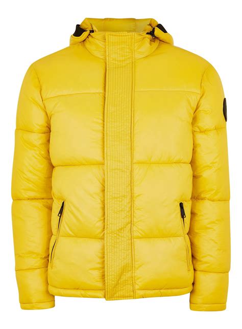 Topman Puffer Jacket In Yellow For Men Lyst