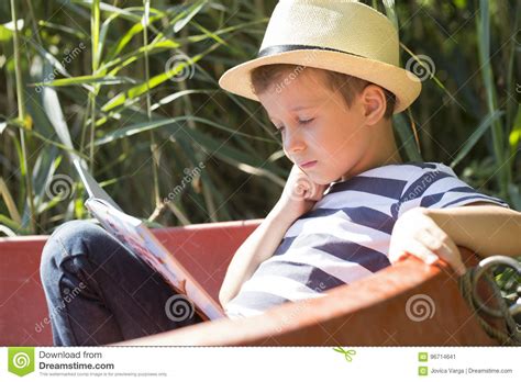 Boy Reads The Book Stock Image Image Of Portrait Evening 96714641